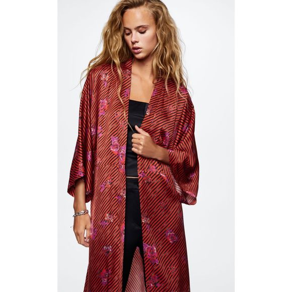 Mango Flower Print Kaftan Size L - Picture 3 of 8